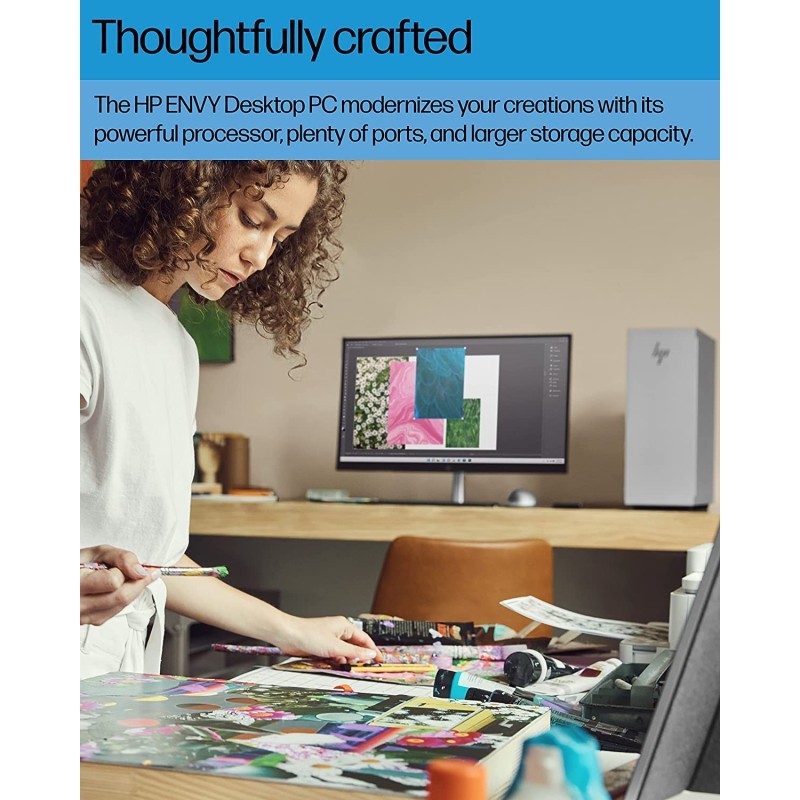 HP 惠普 Envy 台式机套装 PC、NVIDIA GeForce RTX 3070 显卡、第 12 代英特尔酷睿 i9 处理器、16 GB SDRAM、1 TB 固态硬盘、Windows 11 家庭操作系统、Wi-Fi 和蓝牙 (TE0