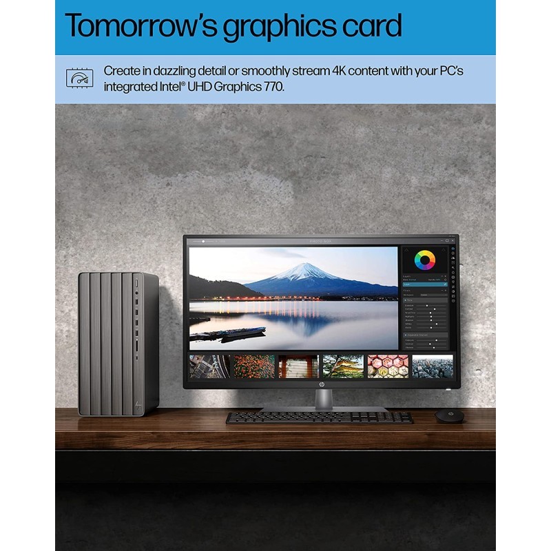 惠普 ENVY 台式电脑,英特尔酷睿 i7-10700,16 GB 内存,1 TB 硬盘和 512 GB 固态硬盘存储,Windows 10 Pro(TE01-1254,2020 型号)